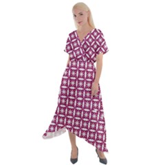 Df Crociere Cross Front Sharkbite Hem Maxi Dress by deformigo