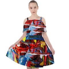 Red Aeroplane 6 Cut Out Shoulders Chiffon Dress by bestdesignintheworld