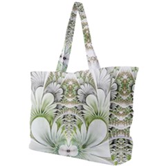 Fractal Delicate White Background Simple Shoulder Bag by HermanTelo