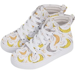Seamless Stylish Pattern With Fresh Yellow Bananas Background Kids  Hi-top Skate Sneakers by Wegoenart