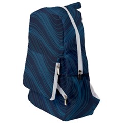 Abstract Glowing Blue Wave Lines Pattern With Particles Elements Dark Background Travelers  Backpack by Wegoenart