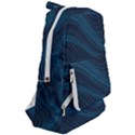 Abstract Glowing Blue Wave Lines Pattern With Particles Elements Dark Background Travelers  Backpack View2