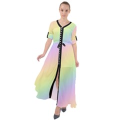 Pastel Goth Rainbow  Waist Tie Boho Maxi Dress by thethiiird