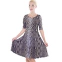 Python Snakeskin Print Quarter Sleeve A-Line Dress View1