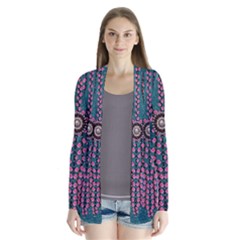 Japanese Sakura Blossoms On The Mountain Drape Collar Cardigan by pepitasart