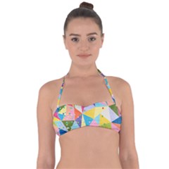 Abstract Background Colorful Halter Bandeau Bikini Top by Vaneshart