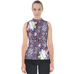 Web Network Abstract Connection Mock Neck Shell Top by Vaneshart