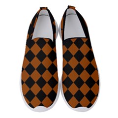 Block Fiesta - Burnt Orange & Black Women s Slip On Sneakers by FashionBoulevard