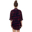 Motivational Phrase Motif Typographic Collage Pattern Open Front Chiffon Kimono View2