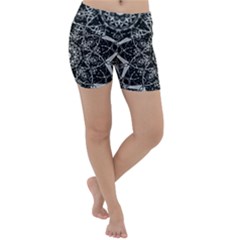 Black And White Pattern Lightweight Velour Yoga Shorts by Sobalvarro