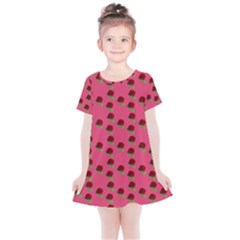 Rose In Mexican Pink Kids  Simple Cotton Dress by snowwhitegirl