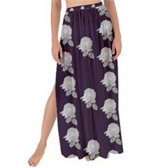White Rose In Purple Maxi Chiffon Tie-up Sarong by snowwhitegirl