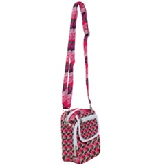 Doily Rose Pattern Watermelon Pink Shoulder Strap Belt Bag by snowwhitegirl