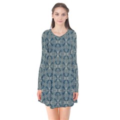 Pattern1 Long Sleeve V-neck Flare Dress by Sobalvarro