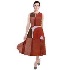 Sophie Taeuber Arp, Composition À Motifs D arceaux Ou Composition Horizontale Verticale Round Neck Boho Dress by Sobalvarro