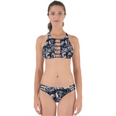 Graffiti Abstract Collage Print Pattern Perfectly Cut Out Bikini Set by dflcprintsclothing