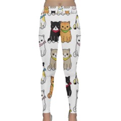 Cat Kitten Seamless Pattern Classic Yoga Leggings by Vaneshart
