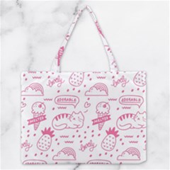 Cute Girly Seamless Pattern Zipper Medium Tote Bag by Vaneshart