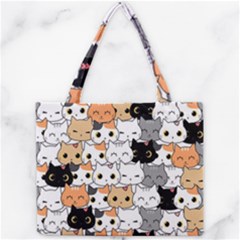 Cute Cat Kitten Cartoon Doodle Seamless Pattern Mini Tote Bag by Vaneshart