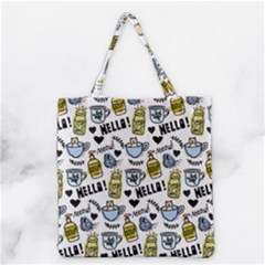 Everyday Things Pattern Grocery Tote Bag by Vaneshart
