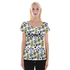 Everyday Things Pattern Cap Sleeve Top by Vaneshart