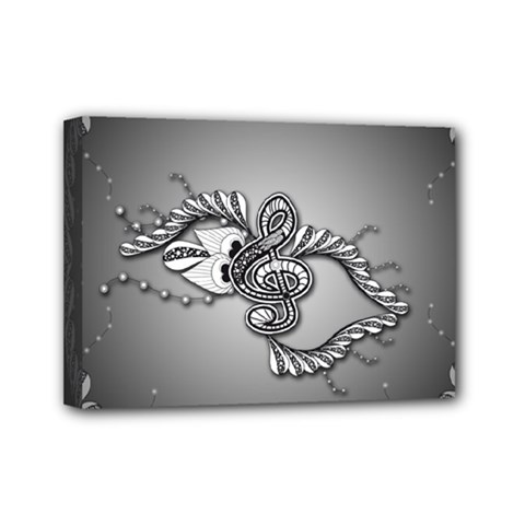 Decorative Clef, Zentangle Design Mini Canvas 7  X 5  (stretched) by FantasyWorld7