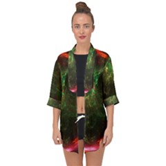 Space Cosmos Galaxy Universe Sky Open Front Chiffon Kimono by Wegoenart