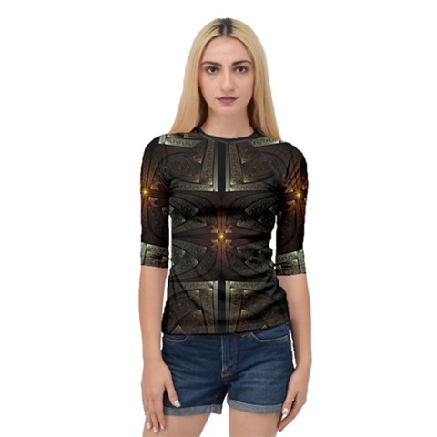 Fractal Artwork Abstract Fantasy Quarter Sleeve Raglan Tee by Wegoenart