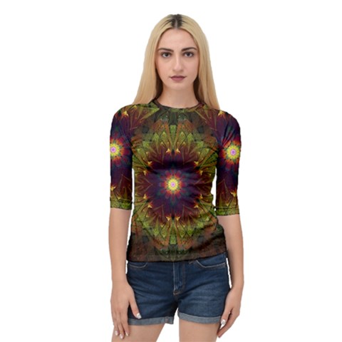 Art Abstract Fractal Pattern Quarter Sleeve Raglan Tee by Wegoenart