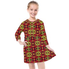 Rby-c-5-3 Kids  Quarter Sleeve Shirt Dress by ArtworkByPatrick