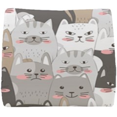 Cute Cats Seamless Pattern Seat Cushion by Wegoenart