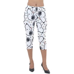 Dog Pattern Lightweight Velour Capri Leggings  by Wegoenart