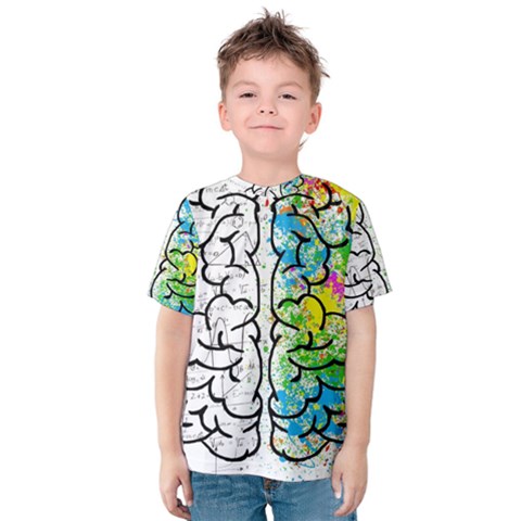 Brain Mind Psychology Idea Drawing Kids  Cotton Tee by Wegoenart