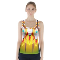 Rocket Take Off Missiles Cosmos Racer Back Sports Top by Wegoenart