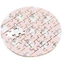 Pattern Pink Cute Sweet Fur Cats Wooden Puzzle Round View3
