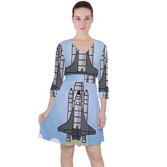 Rocket Shuttle Spaceship Science Ruffle Dress by Wegoenart