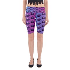 Ufo Alien Pattern Yoga Cropped Leggings by Wegoenart