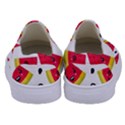 Cute Smiling Watermelon Seamless Pattern White Background Kids  Canvas Slip Ons View4