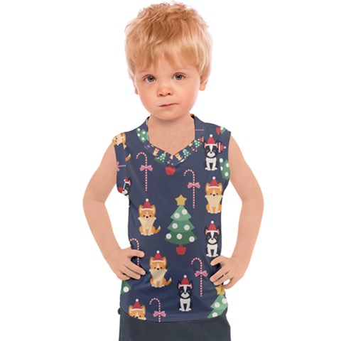 Boston Terrier Welsh Corgi Puppies Seamless Pattern Wallpaper Kids  Sport Tank Top by Nexatart