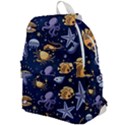Marine Seamless Pattern Thin Line Memphis Style Top Flap Backpack View1