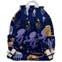 Marine Seamless Pattern Thin Line Memphis Style Top Flap Backpack View3