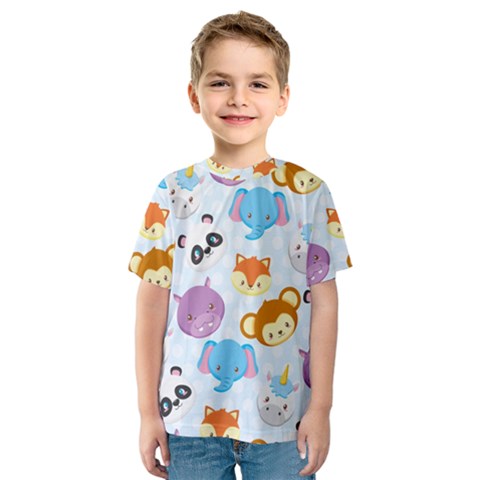 Animal Faces Collection Kids  Sport Mesh Tee by Nexatart