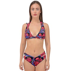 Abstract Grunge Urban Pattern With Monster Character Super Drawing Graffiti Style Vector Illustratio Double Strap Halter Bikini Set by Nexatart