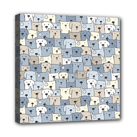 Cute Dog Seamless Pattern Background Mini Canvas 8  X 8  (stretched) by Nexatart