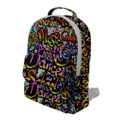 Graffiti Word Seamless Pattern Flap Pocket Backpack (large) by Nexatart