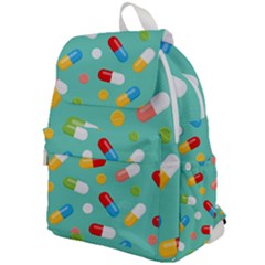 Pills Medicines Seamless Pattern Blue Background Top Flap Backpack by Nexatart