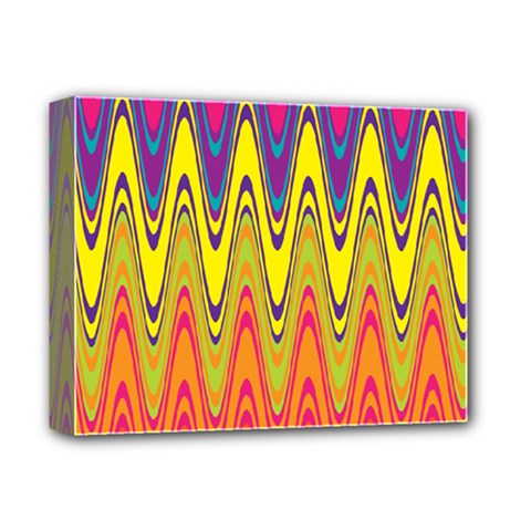 Retro Colorful Waves Background Deluxe Canvas 14  X 11  (stretched) by Nexatart