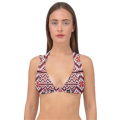 Folklore Ethnic Pattern Background Double Strap Halter Bikini Top by Nexatart