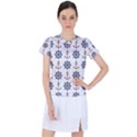 Nautical Seamless Pattern Women s Sports Top View1