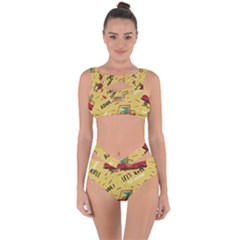 Childish Seamless Pattern With Dino Driver Bandaged Up Bikini Set  by Vaneshart